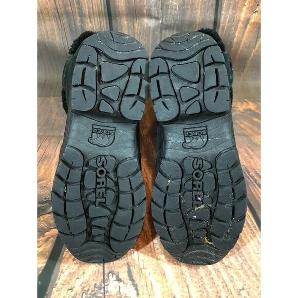 Sorel Waterfall Black Suede Thinsulate Winter Boots Womens 7 (i5g - Picture 7 of 11